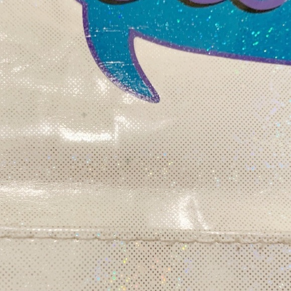Justice Girls Bag Backpack Purple Blue Cat Cheetah Sparkly Furry Iridescent Cute - Picture 9 of 14